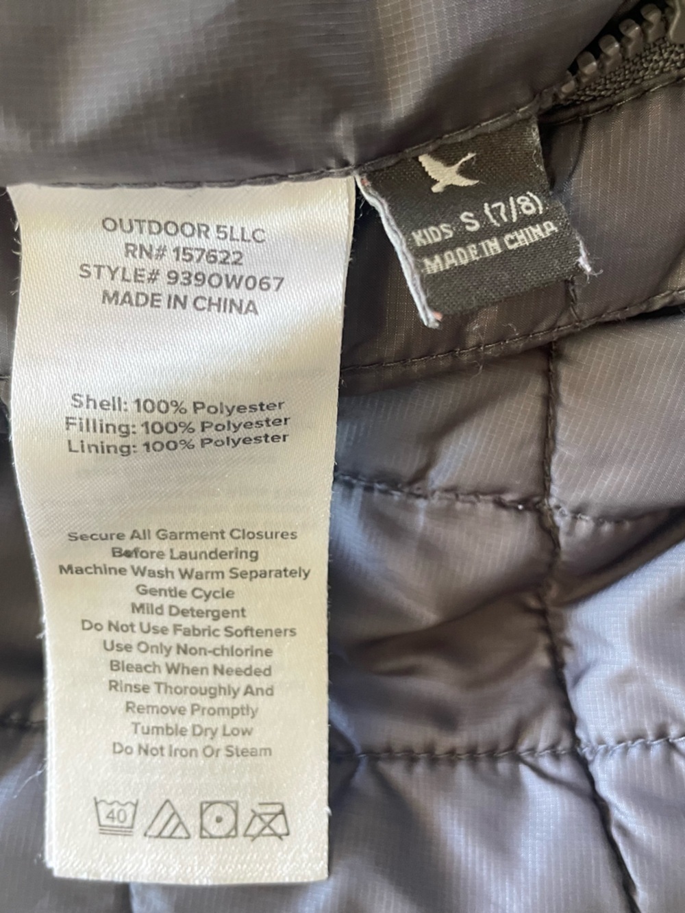 Eddie Bauer Reversible Jacket Kids S 7/8 Gray Puffer Orange Sherpa Hooded Coat - Picture 3 of 12